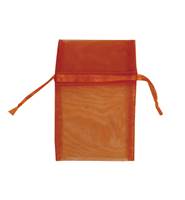 ORANGE ORGANZA DRAWSTRING BAGS 27218-BX